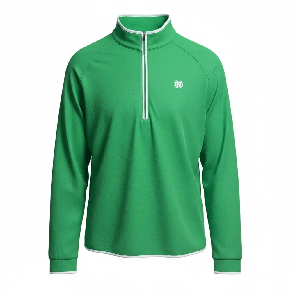 Peter Millar Green 1/4‑Zip Pullover University of Notre Dame Logo Women’s XL - Picture 2 of 8